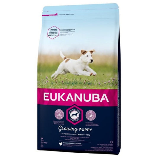 Eukanuba Dry Dog Food Puppy & Junior, Small, with Chicken, 3 kg