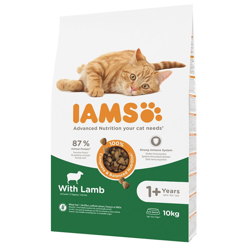 Iams Dry Cat Food Adult with Lamb, 10 kg