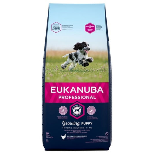 Eukanuba Dry Dog Food Puppy and Junior Medium with Chicken, 2 kg