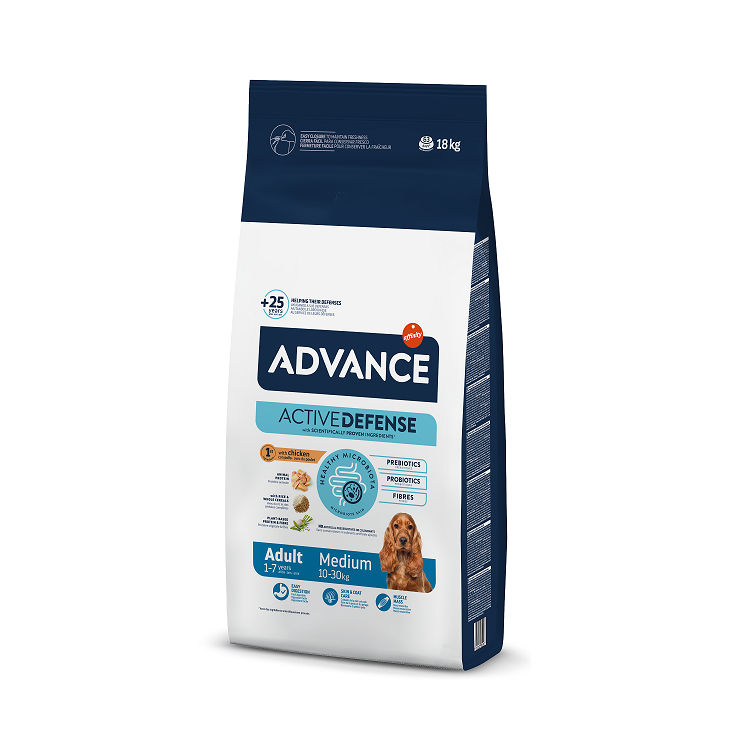 Advance Dog Medium Adult Dry Dog Food With Chicken, 18kg
