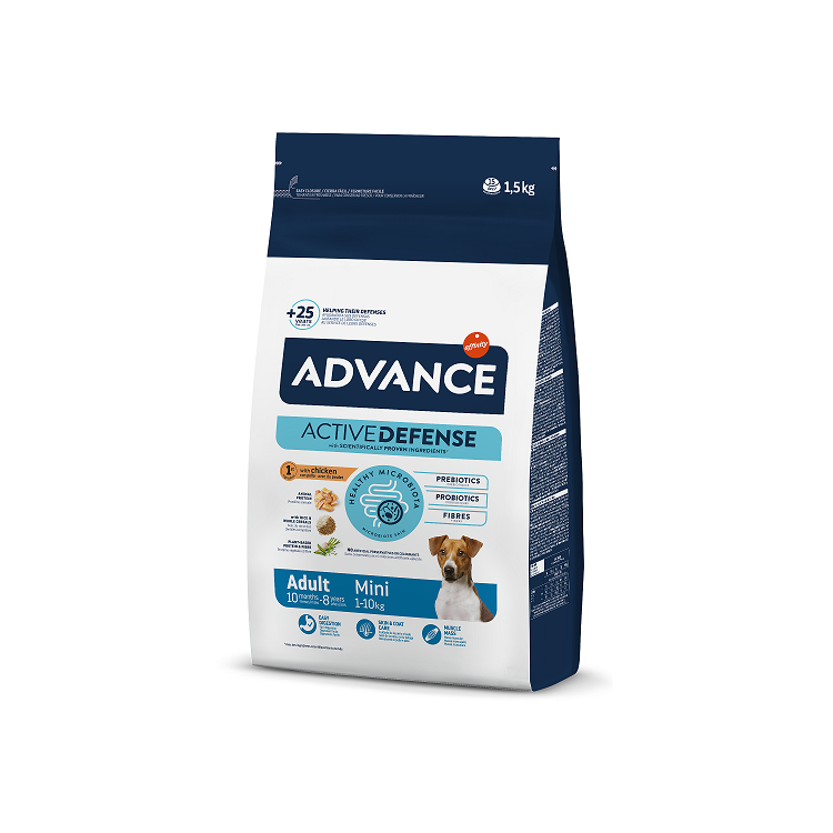 Advance Dog Mini Adult Sausā barība maza izmēra suņiem ar vistu, 1.5kg