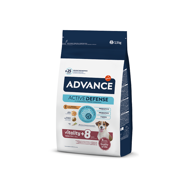 Advance Dog Mini Senior Dry Dog Food With Chicken and Rice, 1,5kg