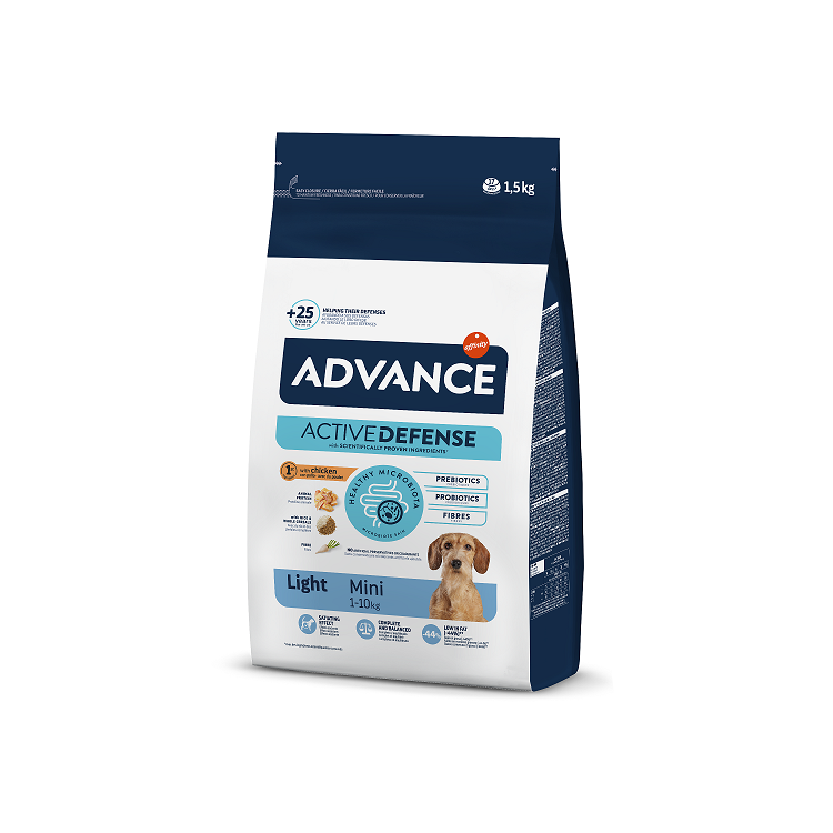 Advance Dog Mini Light Dry Dog Food With Chicken and Rice, 1.5kg