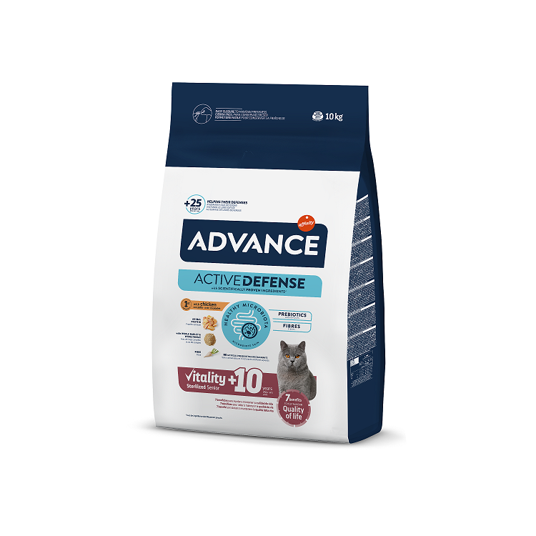 Advance Cat Senior 10+ Nourriture sèche pour chat avec poulet, 10kg