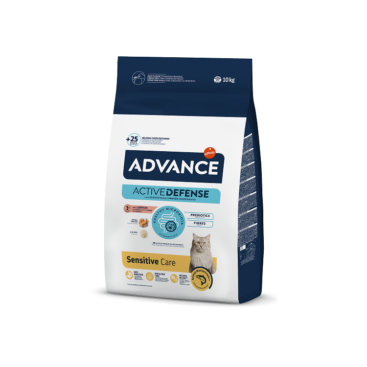 Advance Adult Sensitive Dry Cat Food With Salmon, 10kg