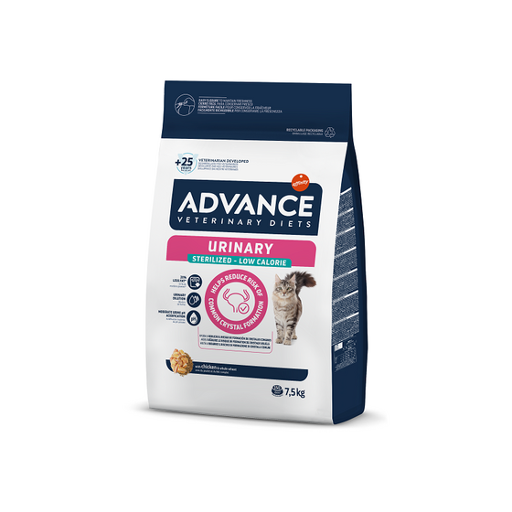 Advance Vet Cat Urinary Low Calories Dry Cat Food, 7.5kg