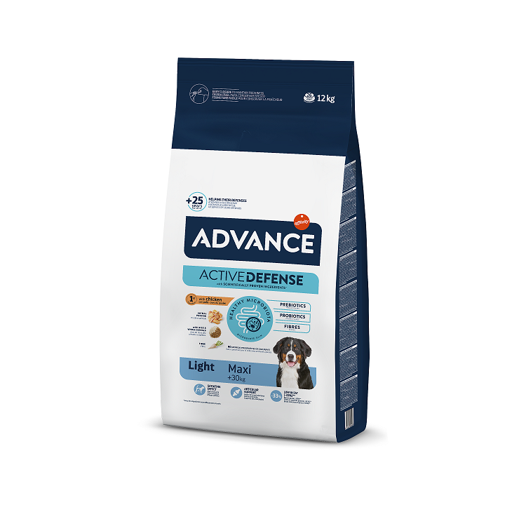 Advance Dog Maxi Light Dry Dog Food With Chicken, 12kg