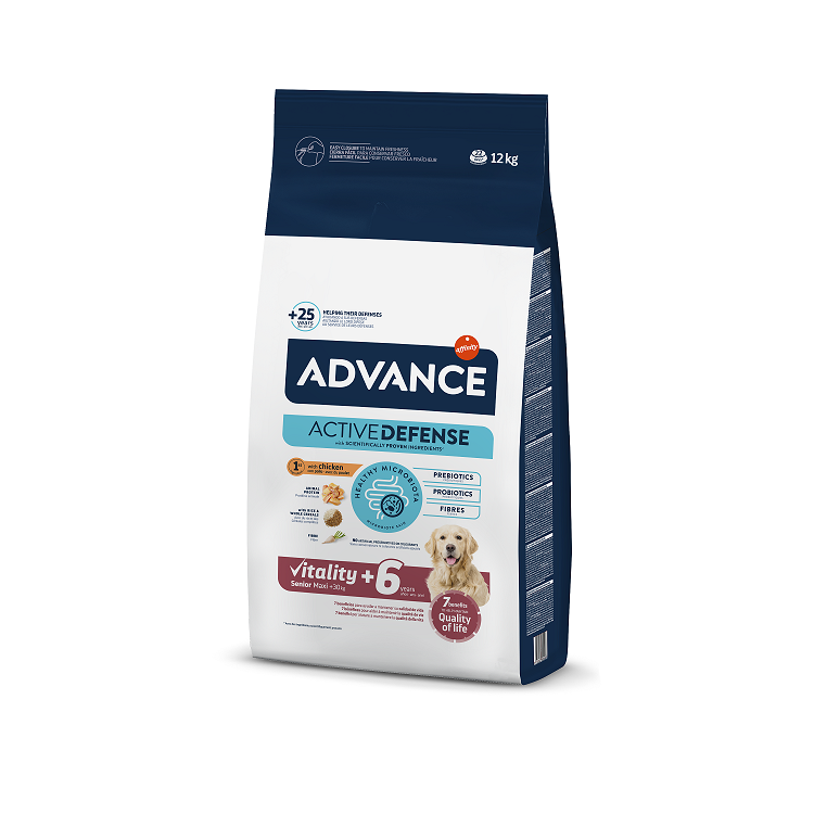 Advance Hund Maxi Senior Vitalitet Med Kyckling och Ris, 12kg