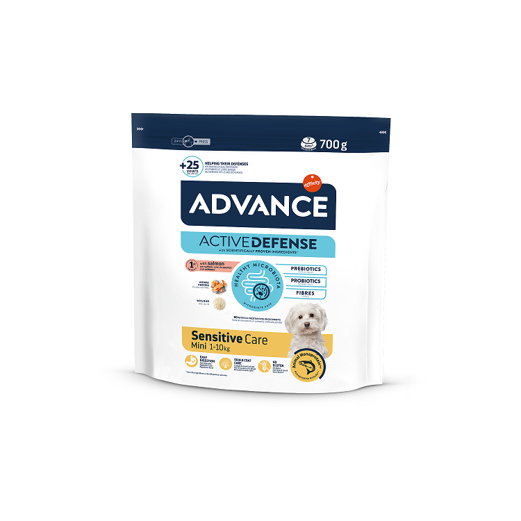 Advance Mini Adult Sensitive Dry Dog Food With Salmon, 700g
