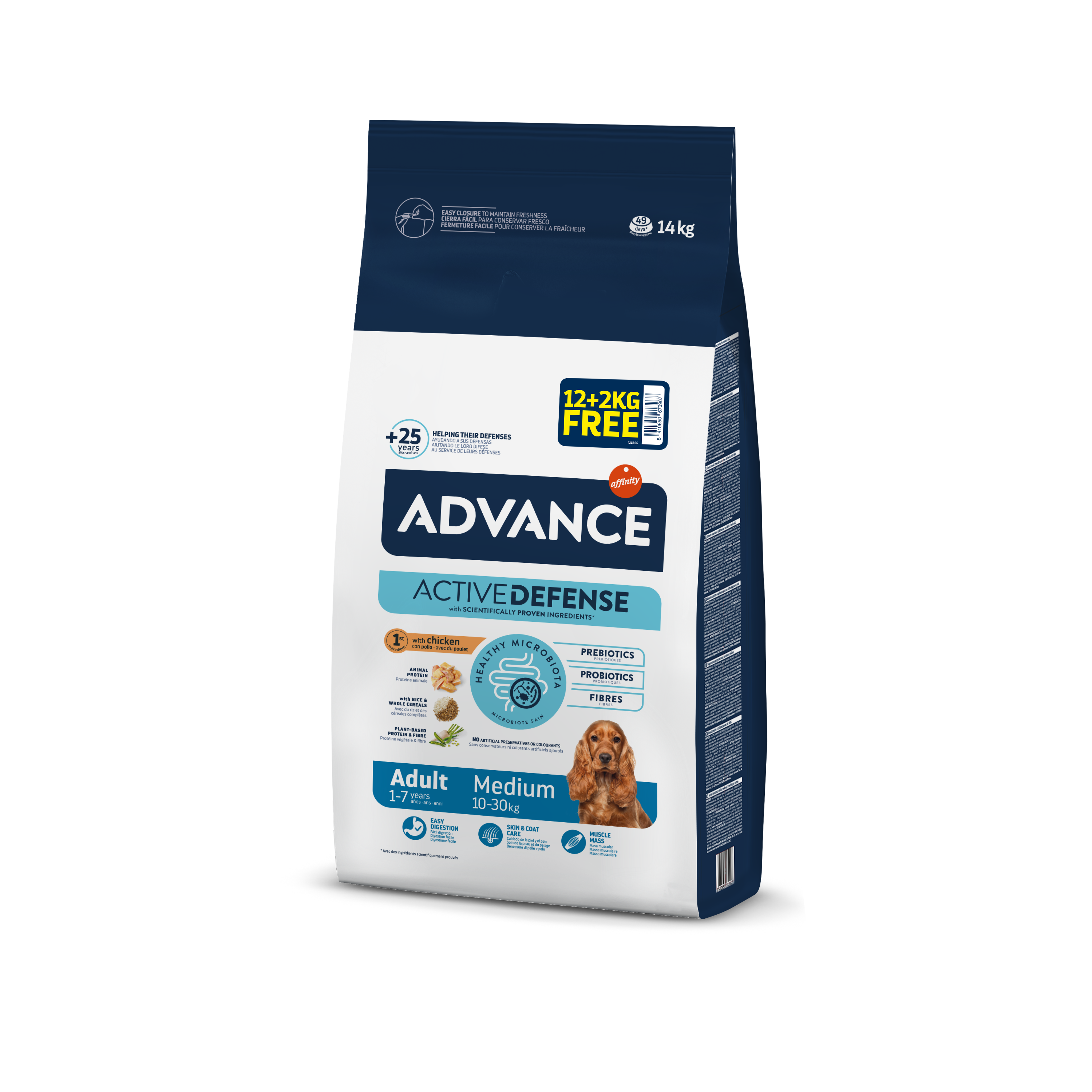 Advance Dog Medium Adult Dry Dog Food With Chicken, 14kg