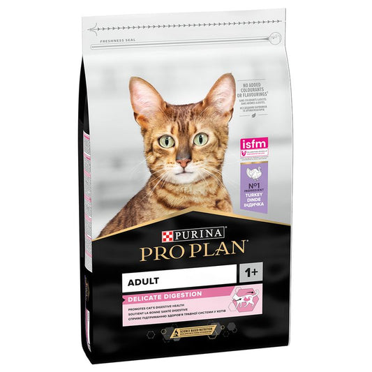 Purina PRO PLAN® Adult Delicate Digestion, Dry Cat Food with Turkey, 10kg