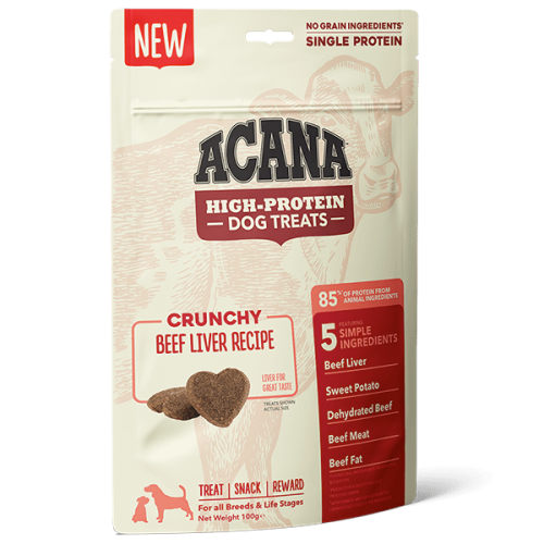 Acana Crunchy Beef Liver Recipe Treats for Dogs, 100g