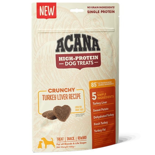 Acana Crunchy Turkey Liver Recipe Treats for Dogs, 100g