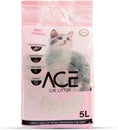 Ielādējiet attēlu galerijas skatītājā, ACE Baby Powder CAT LITTER 5 LT - cementējošās smiltis kaķu tualetei ar bērnu pūderi 5 L
