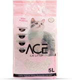 ACE Baby Powder CAT LITTER 5 LT - cementējošās smiltis kaķu tualetei ar bērnu pūderi 5 L