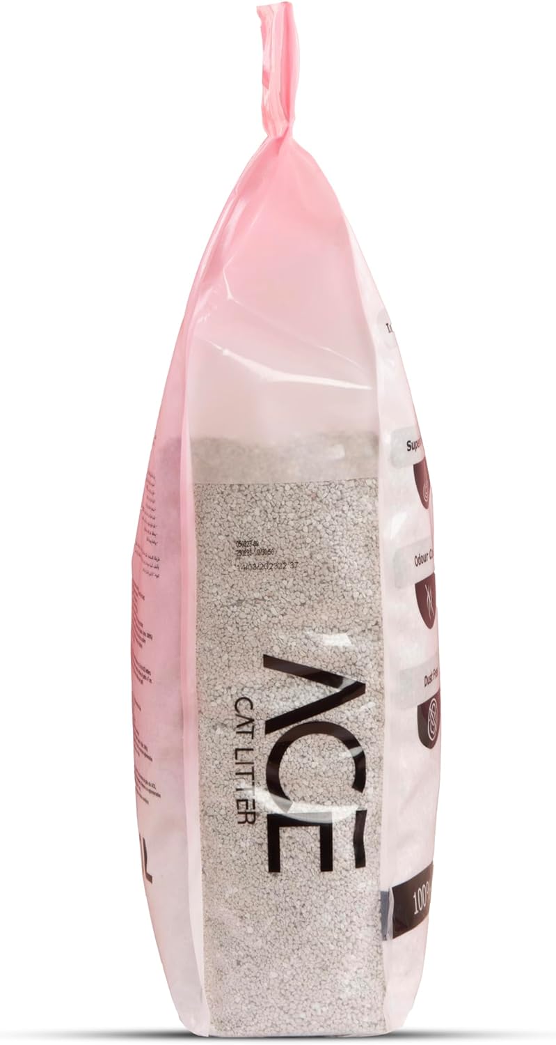 ACE Baby Powder CAT LITTER 5 LT - cementējošās smiltis kaķu tualetei ar bērnu pūderi 5 L