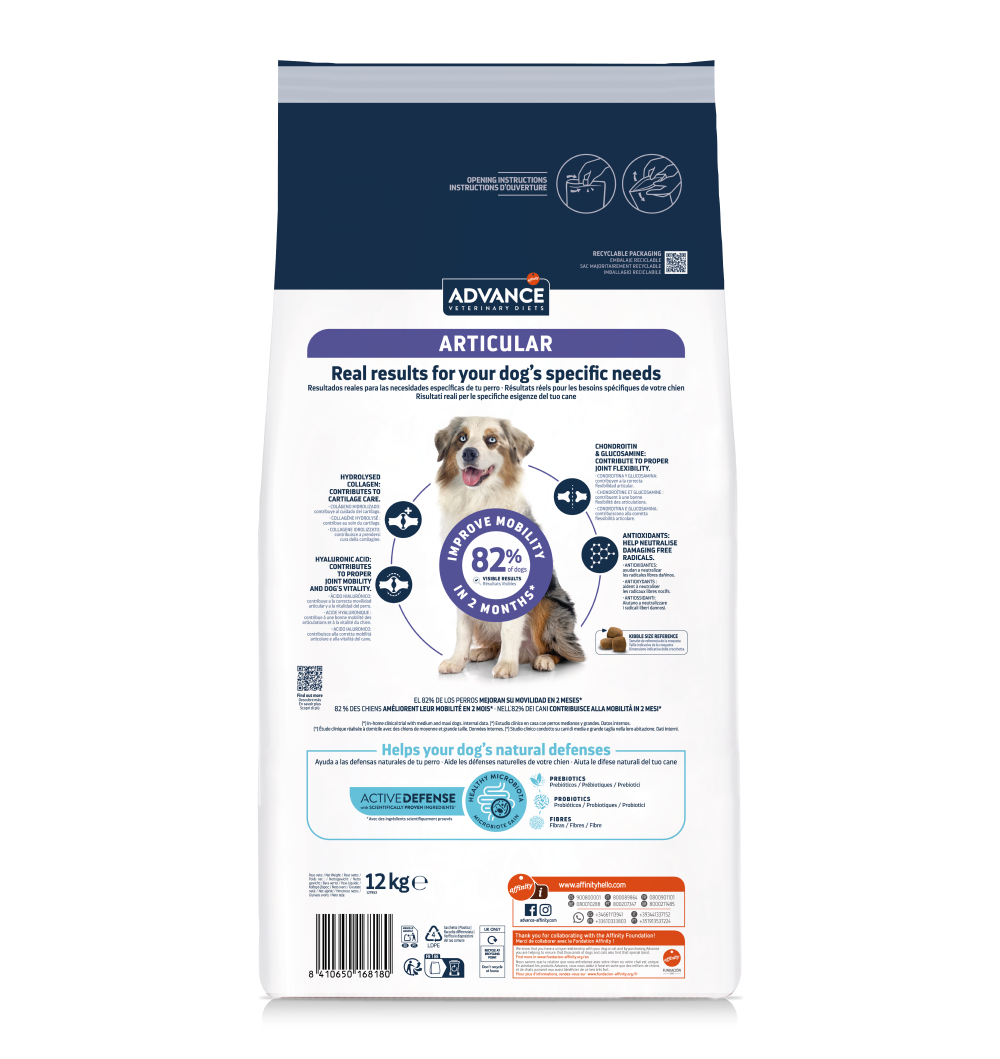 Advance Vet Chien Articular Care Croquettes Sèches Pour Chiens Avec Poulet, 12kg