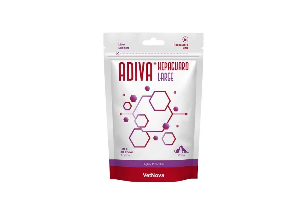 VetNova ADIVA® Hepaguard Large Chews - Supplementary Food for Liver For Dogs and Cats up to 15kg, 30 chews