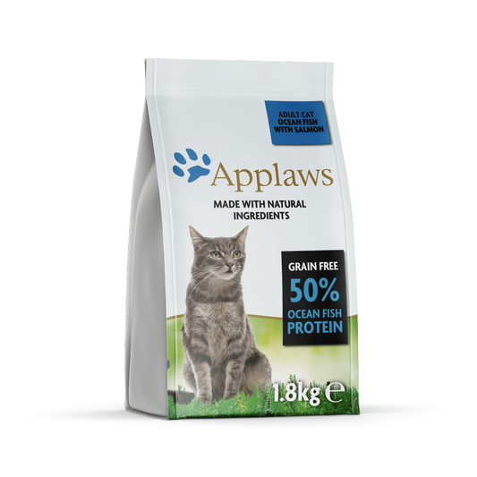 Applaws Adult Dry Cat Food - Ocean Fish with Salmon, Grain Free, Single Protein, Naturally Hypo-Allergenic, Pre-Biotic and Pro-Biotic, 6 kg