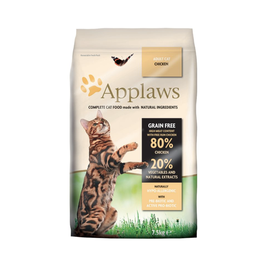 Applaws  Adult Cat Dry Food - 80% Chicken, Hypo-Allergenic, Pre-Biotic and Active Pro-Biotic, Grain and Potato Free, High Protein,  7.5 kg