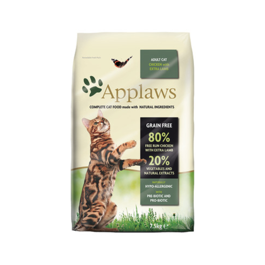 Applaws Adult Dry Cat Food - Chicken and Lamb, Grain Free, High Protein, Grain and Potato Free, 7.5 kg