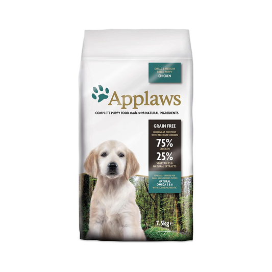 Applaws Small & Medium Breed Puppy Dry Food - 75% Chicken with Vegetables and Natural Extracts + Natural Omega 3 & 6, Active Pro-Biotic, Grain Free, 15 kg