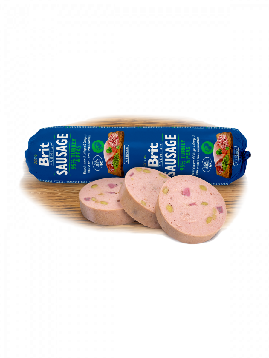 Alimento húmedo para perros Brit Premium con pavo, guisantes y salchicha, 800 g