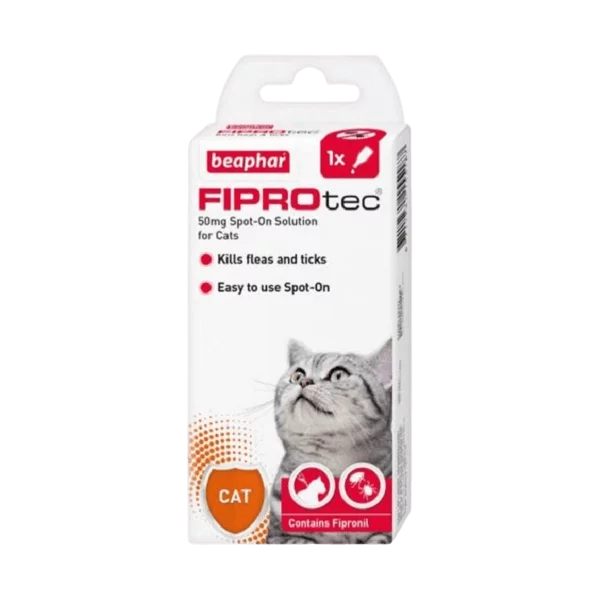 Beaphar FIPROtec® pour chats - Pipette unique (1x pipette) - Contrôle efficace des puces et des tiques