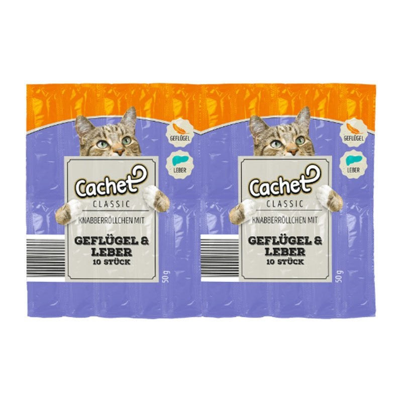 Cachet Chicken & Liver Cat Snack - Kārumi kociņi kaķiem ar vistu un aknām 10x5g