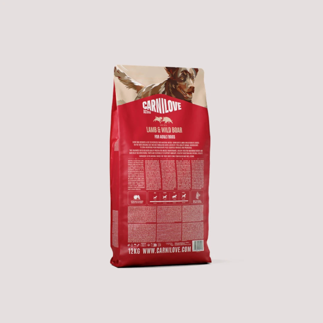 Carnilove Dog Active Adult Dry Dog Food With Lamb & Wild Boar, 12 kg