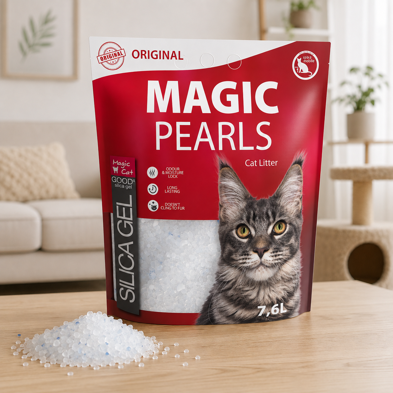 Magic Pearl Original Cat Silica Litter, 7,6l