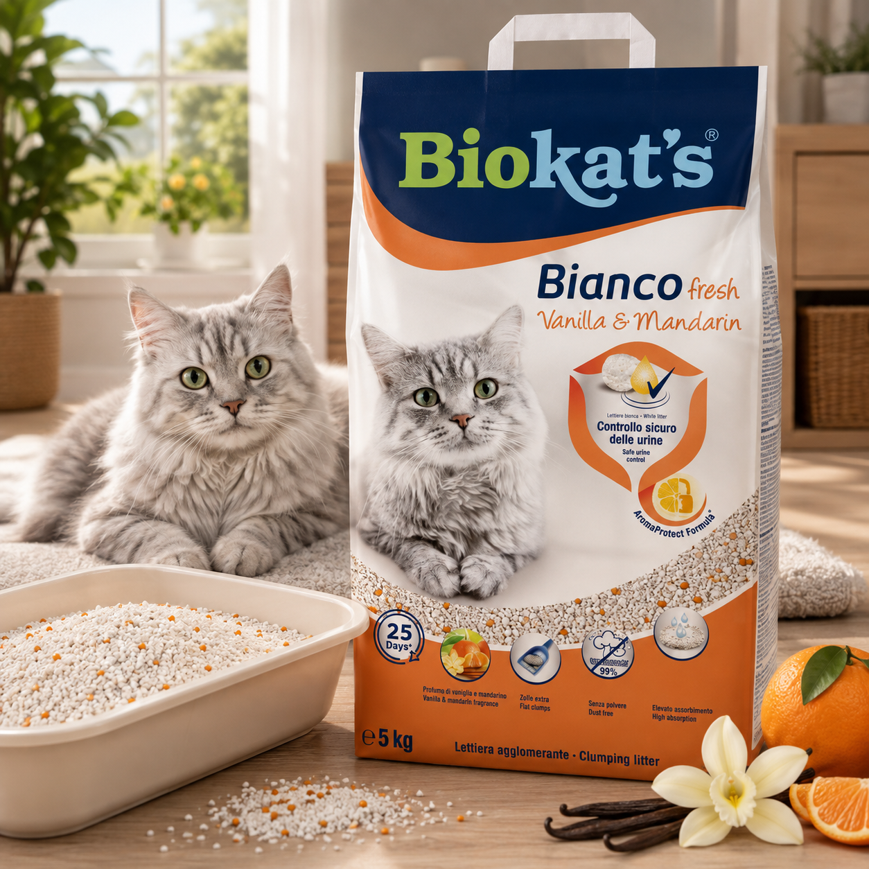 Gimborn Biokats Fresh Vanilla/Mandarin Cat Litter, 5kg
