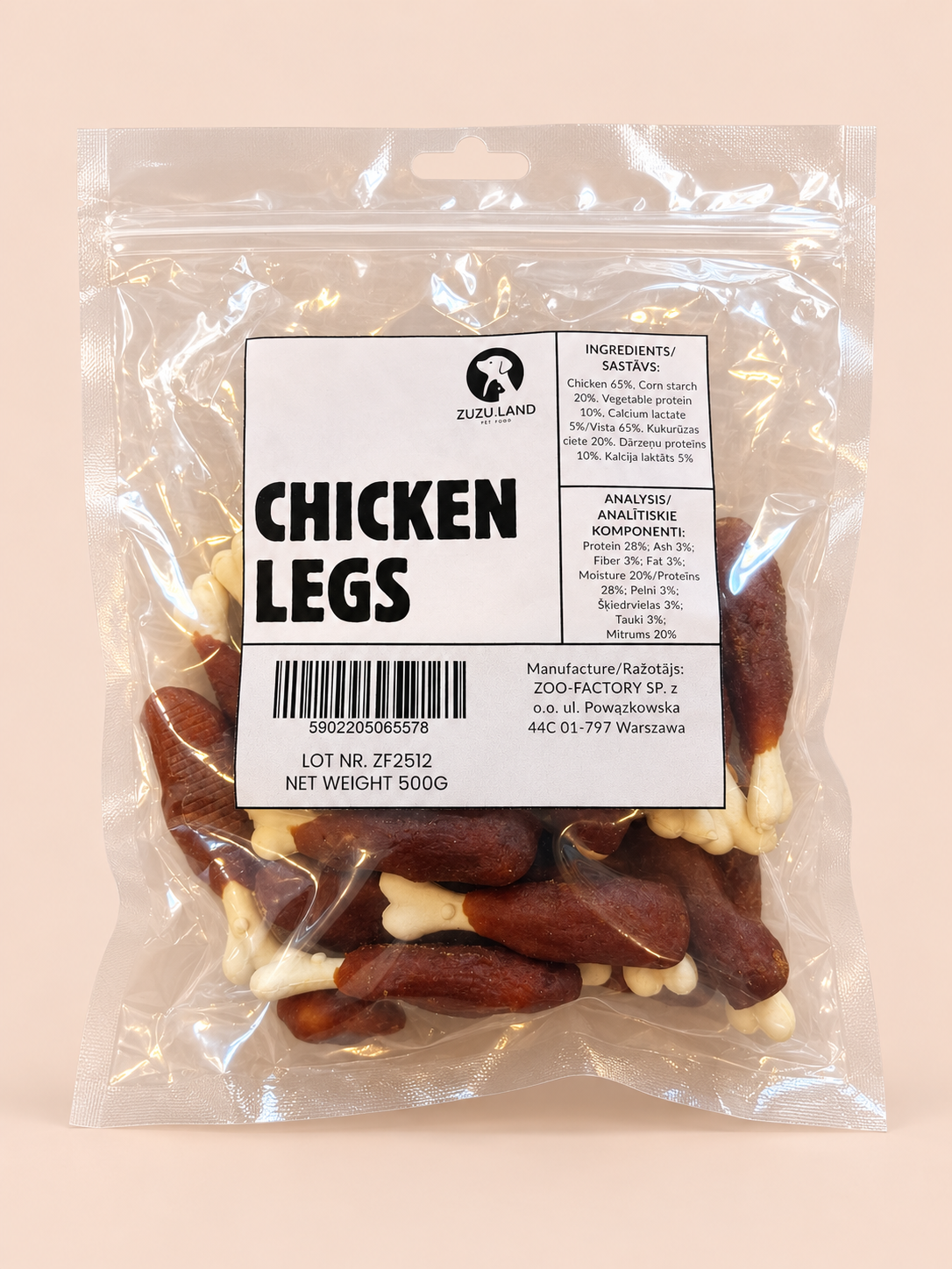 ZuZu.land Chicken Legs, Dog Treats, 500g