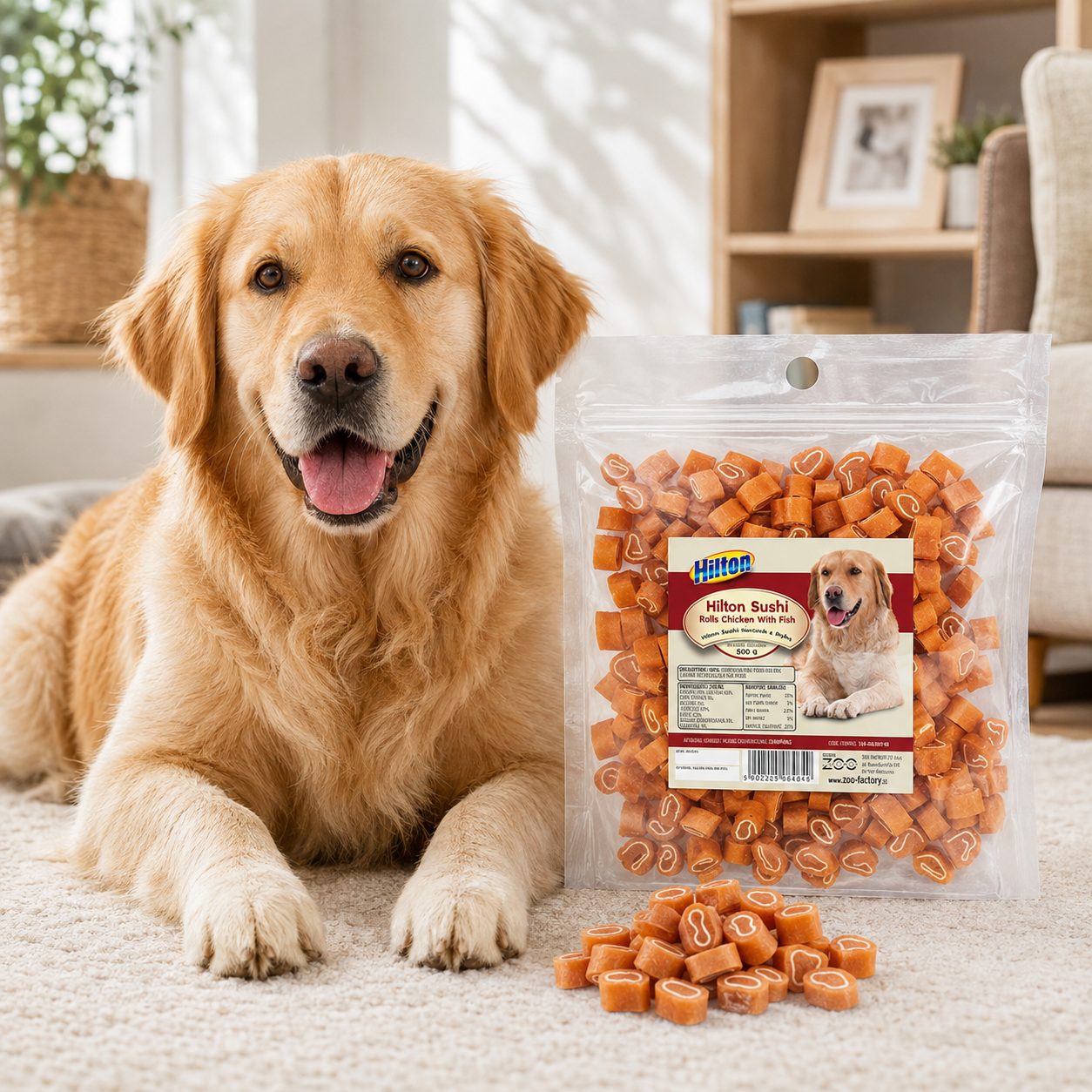 Hilton Sushi Rolls Chicken With Fish, Dog Treats, 500g
