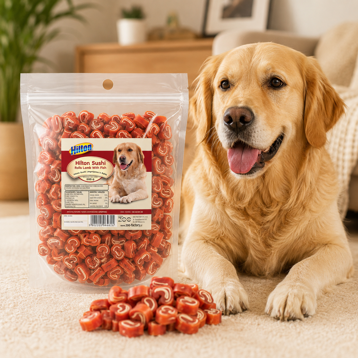 Hilton Sushi Rolls Lamb With Fish, Dog Treats, 500g