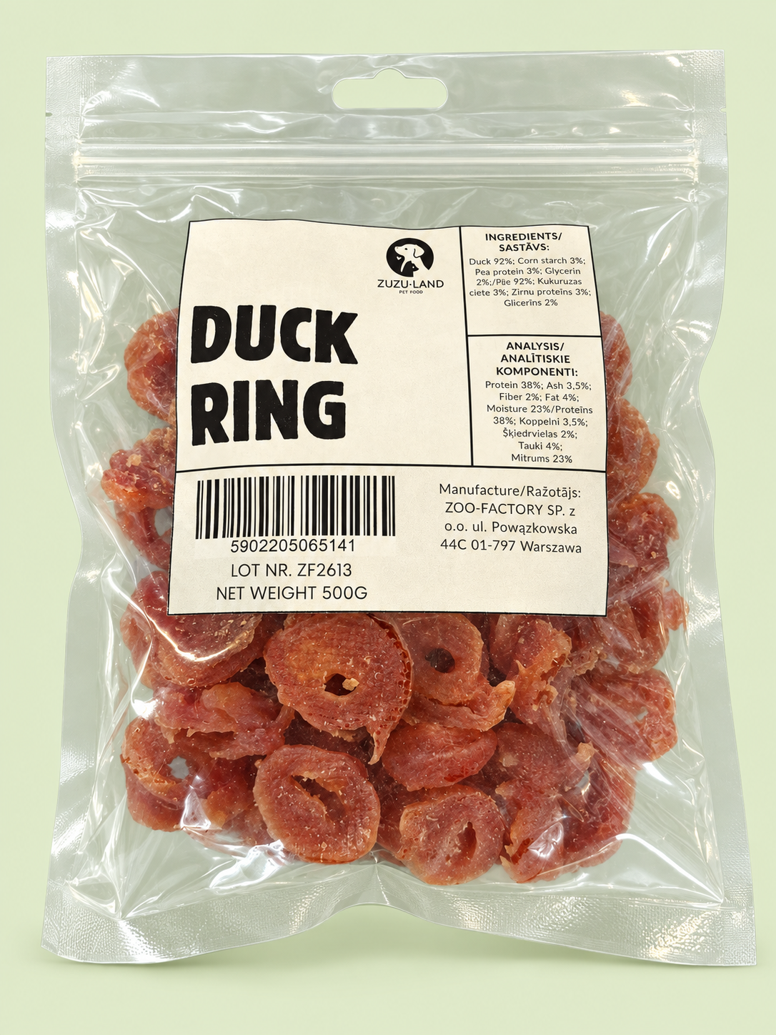 ZuZu.land  Soft Duck Ring, Dog Treats, 500g