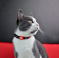 Load image into Gallery viewer, Dashi Stripes3 RED&BLACK Cat Collar
