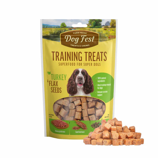 Dogfest träningsgodis kanin- och pumpafrön godis för alla hundar, 90g
