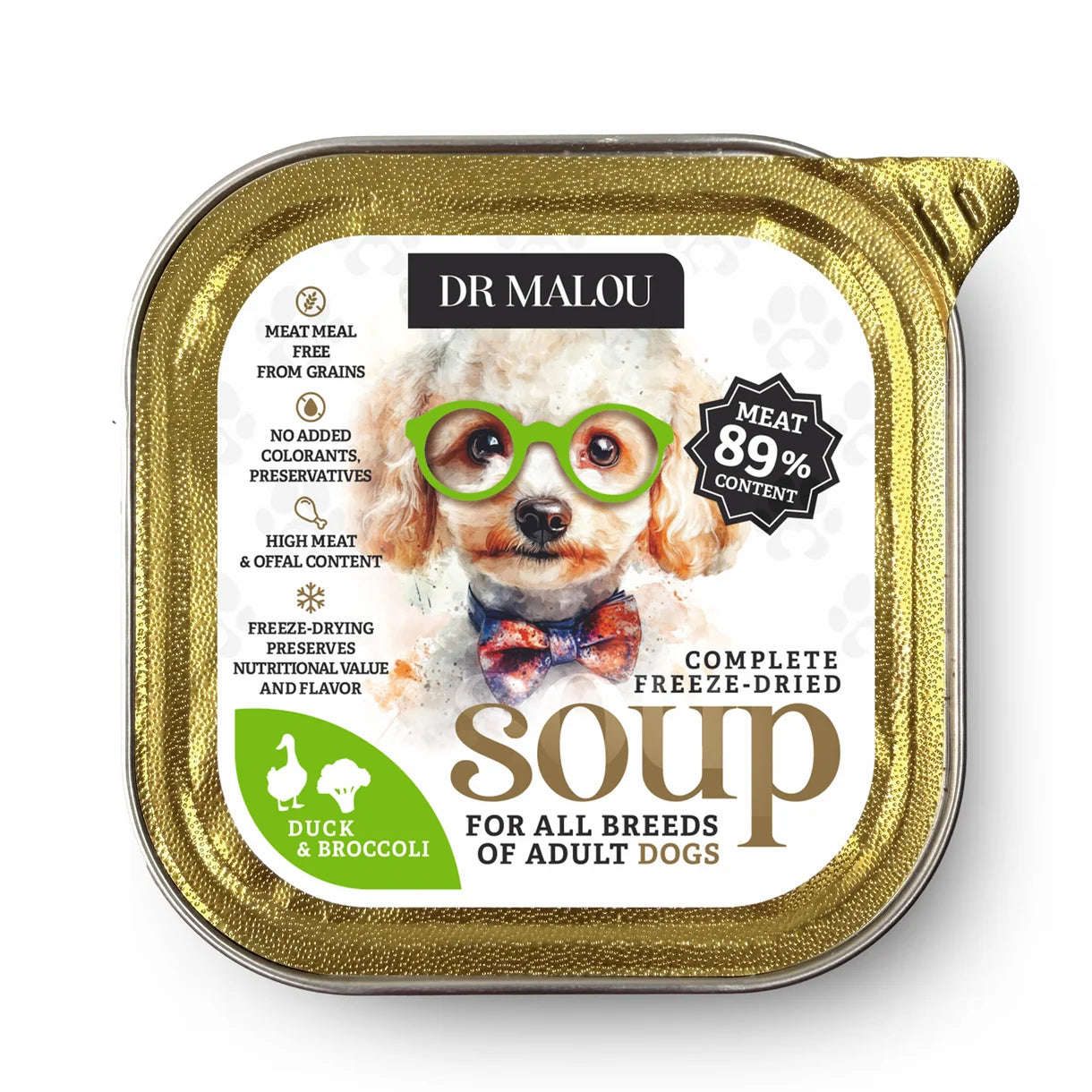 Dr Malou Freeze-Dried Soup for Dogs with Duck & Broccoli, 12 g