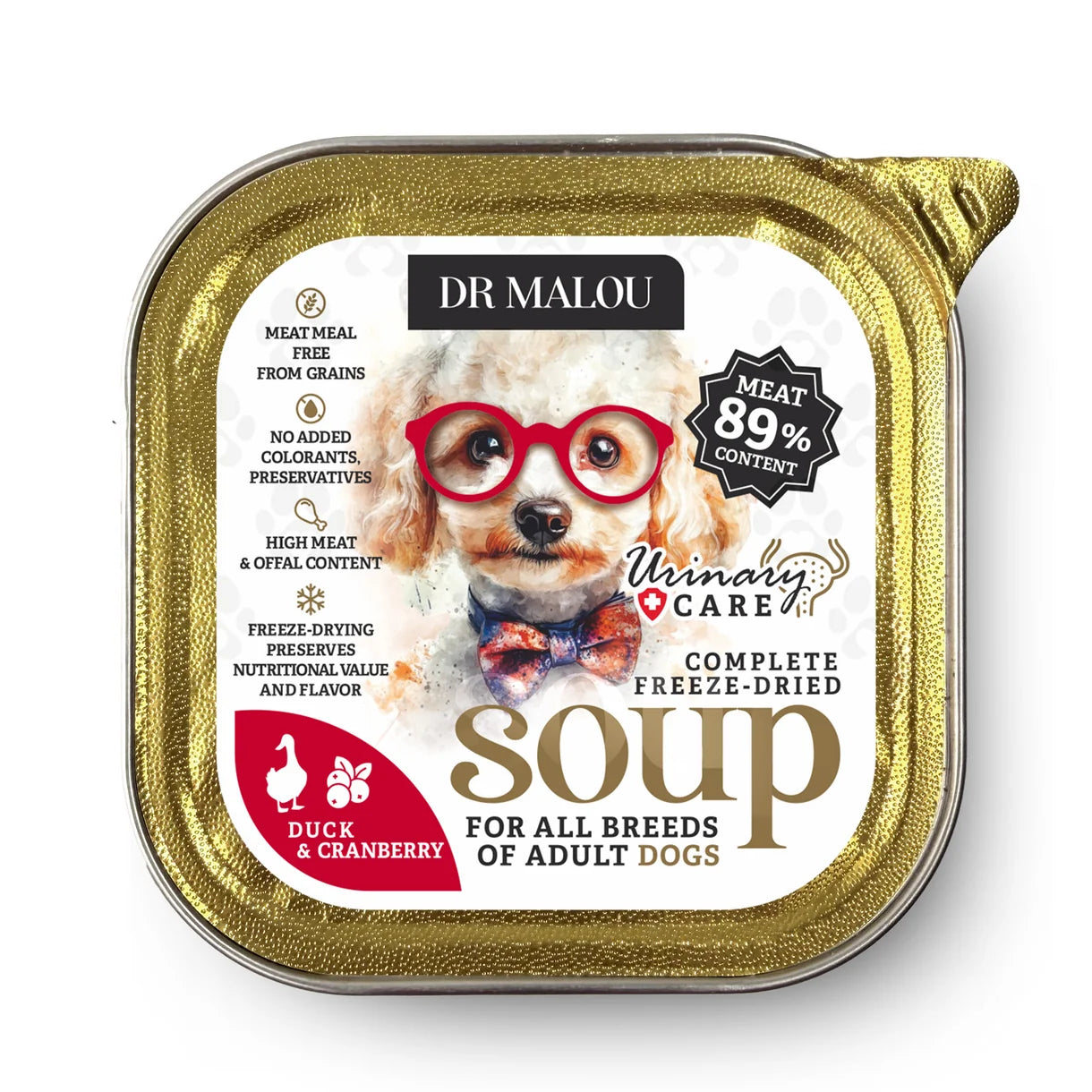 Dr Malou Freeze-Dried Soup for Dogs with Duck & Cranberries Urinary, 12 g