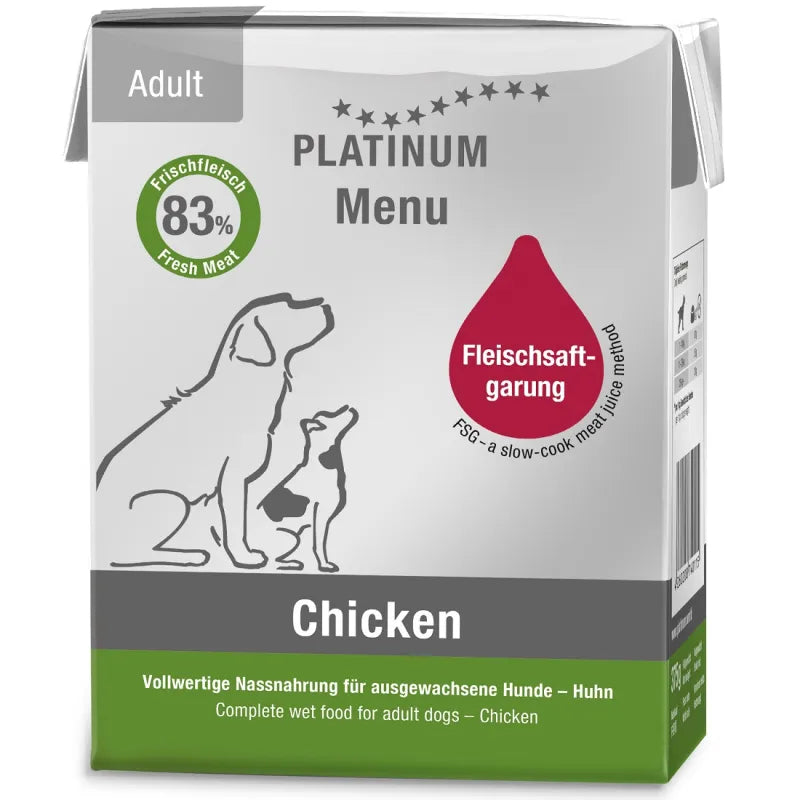 Platinum Meny Våtfoder för Hund med Kyckling, 375g