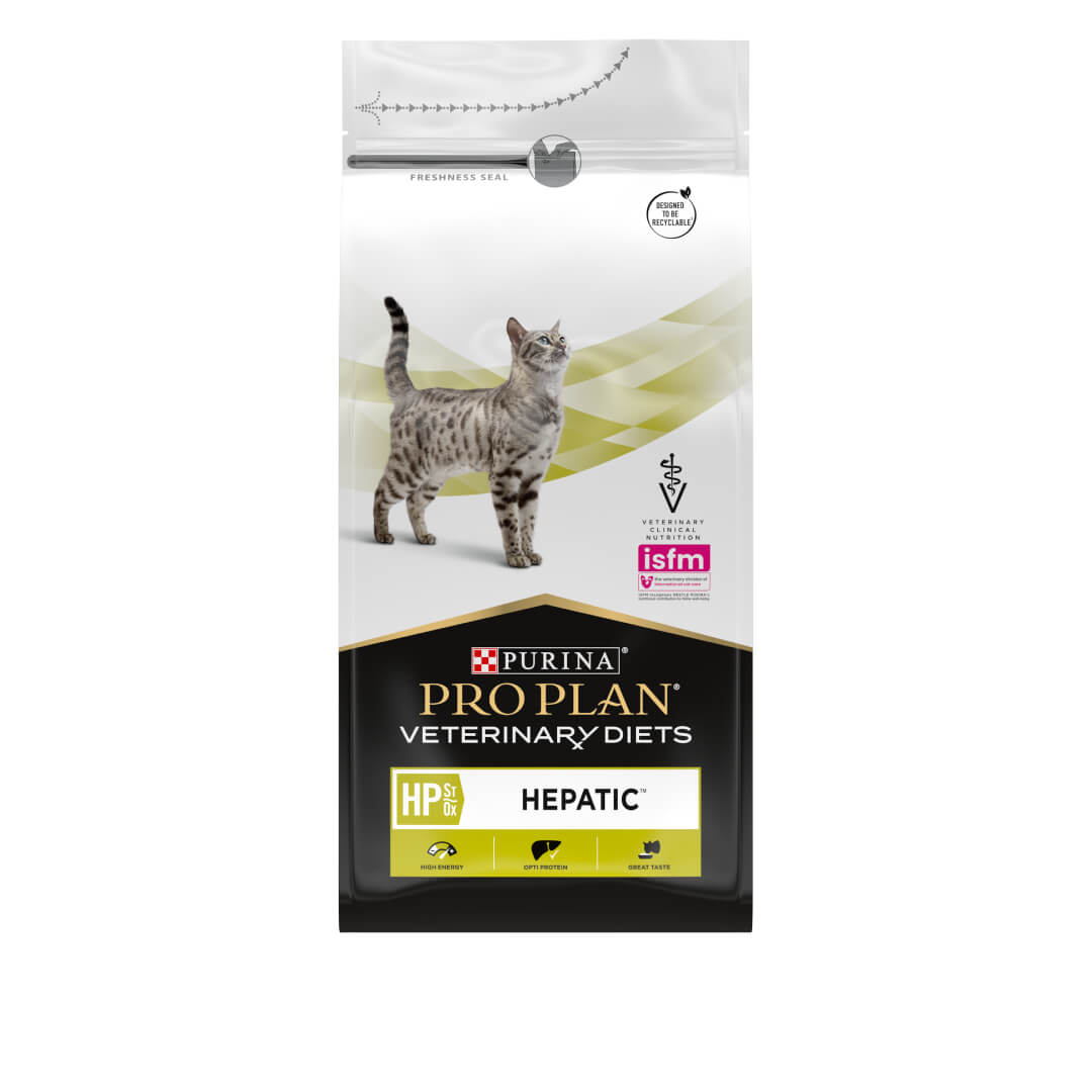 Purina PRO PLAN VETERINARY DIETS  HP St/Ox Hepatic Sausā barība kaķiem aknu funkciju uzturēšanai, 1,5kg