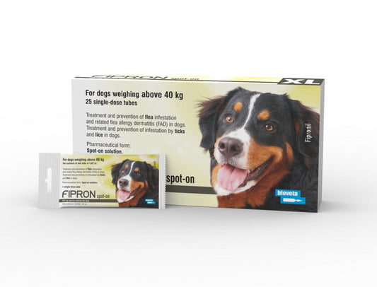 Bioveta Fipron 402mg Spot-On Solution For Dogs (40+kg) Against Fleas, Ticks and Lice