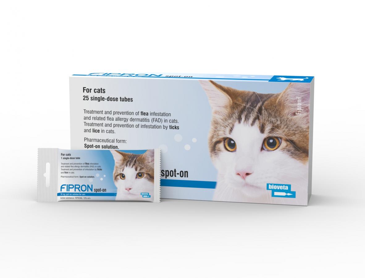 Bioveta Fipron 50 mg Spot-On-Lösung für Katzen gegen Flöhe, Zecken und Läuse