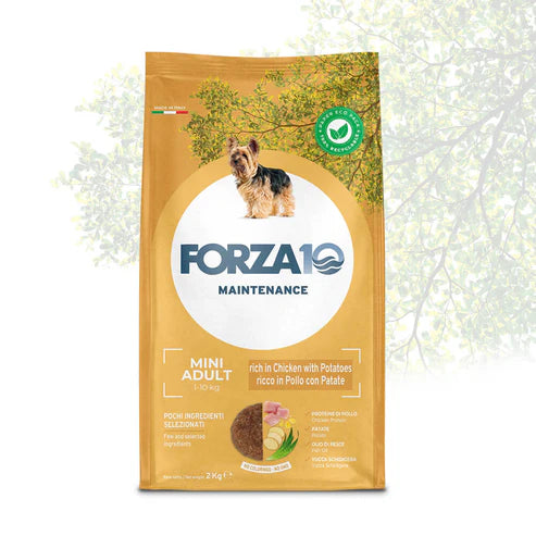 Forza10 Mini Dog Adult Alimento seco de mantenimiento para perros con pollo y patatas, 2 kg