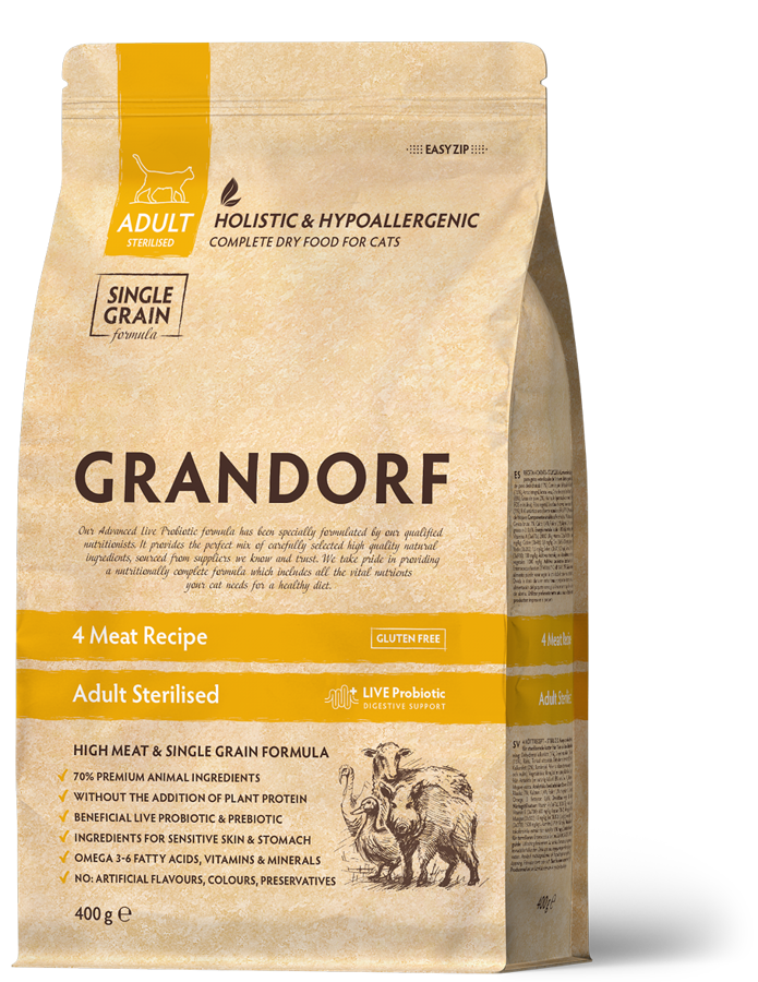 Grandorf 4 Meat Adult Sterlised 400g