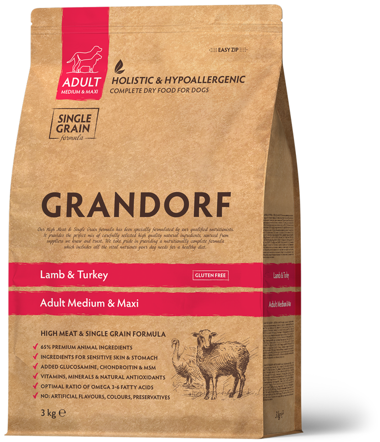 Grandorf Lamb & Turkey Medium & Maxi Breeds 1kg