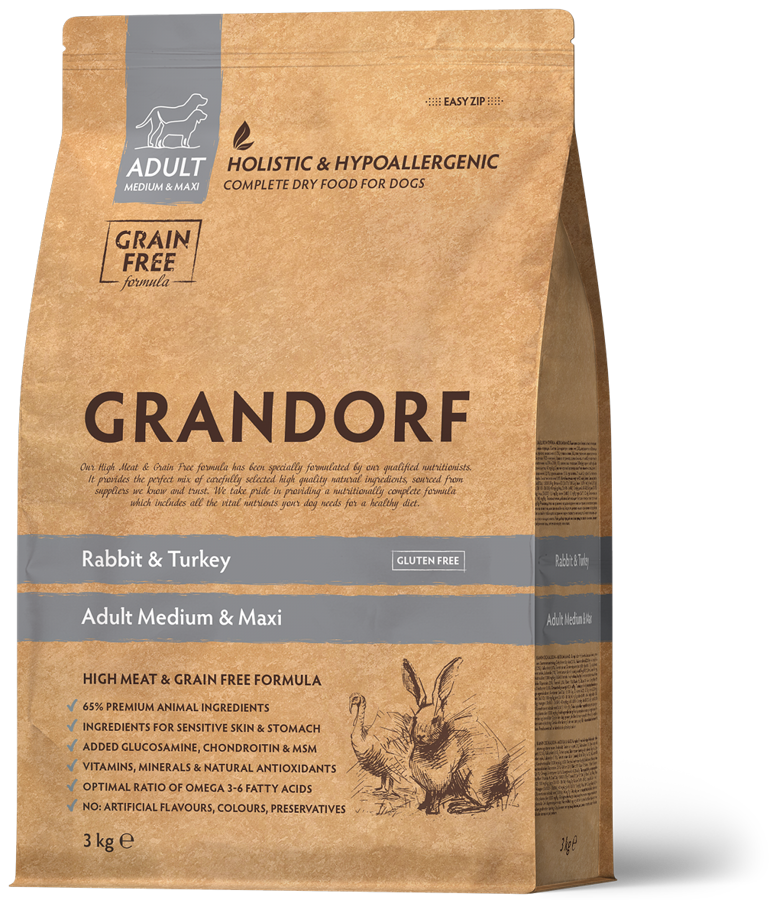 Grandorf Kanin & Kalkon Vuxen Medium & Maxi Raser 3kg