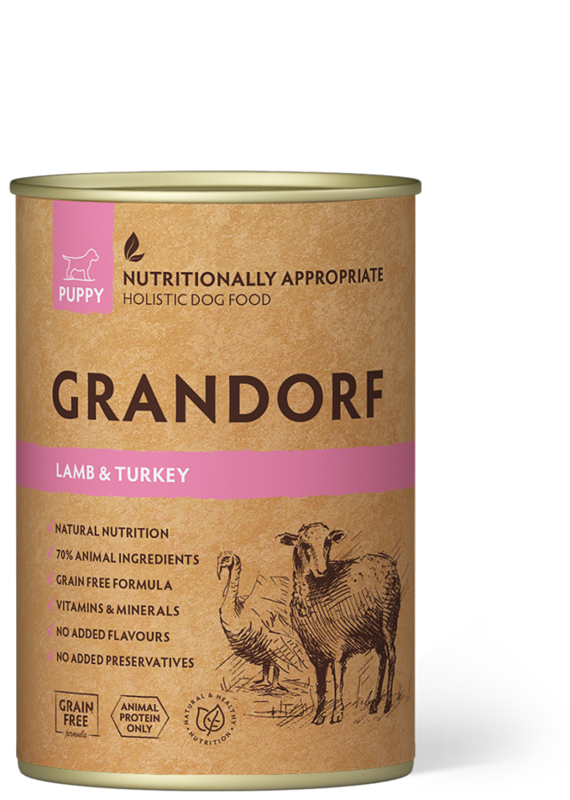 GRANDORF Dog Lamb&Turkey Puppy Wet Food, 400g