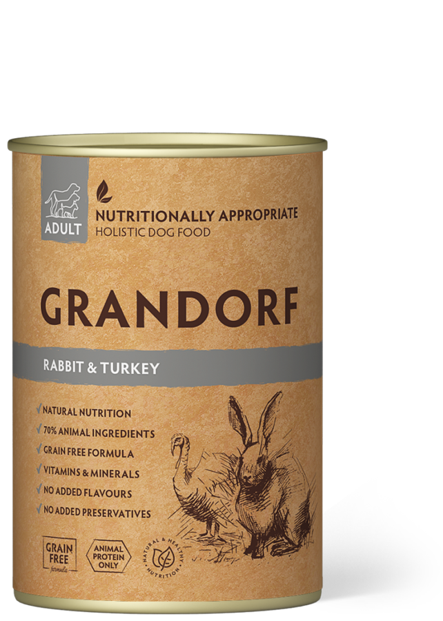 GRANDORF Dog Rabbit&Turkey Wet Food, 400g